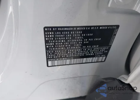 2025 Volkswagen Taos 1.5T Se z USA, uszkodzony, nr VIN 3VVSC7B29SM027173